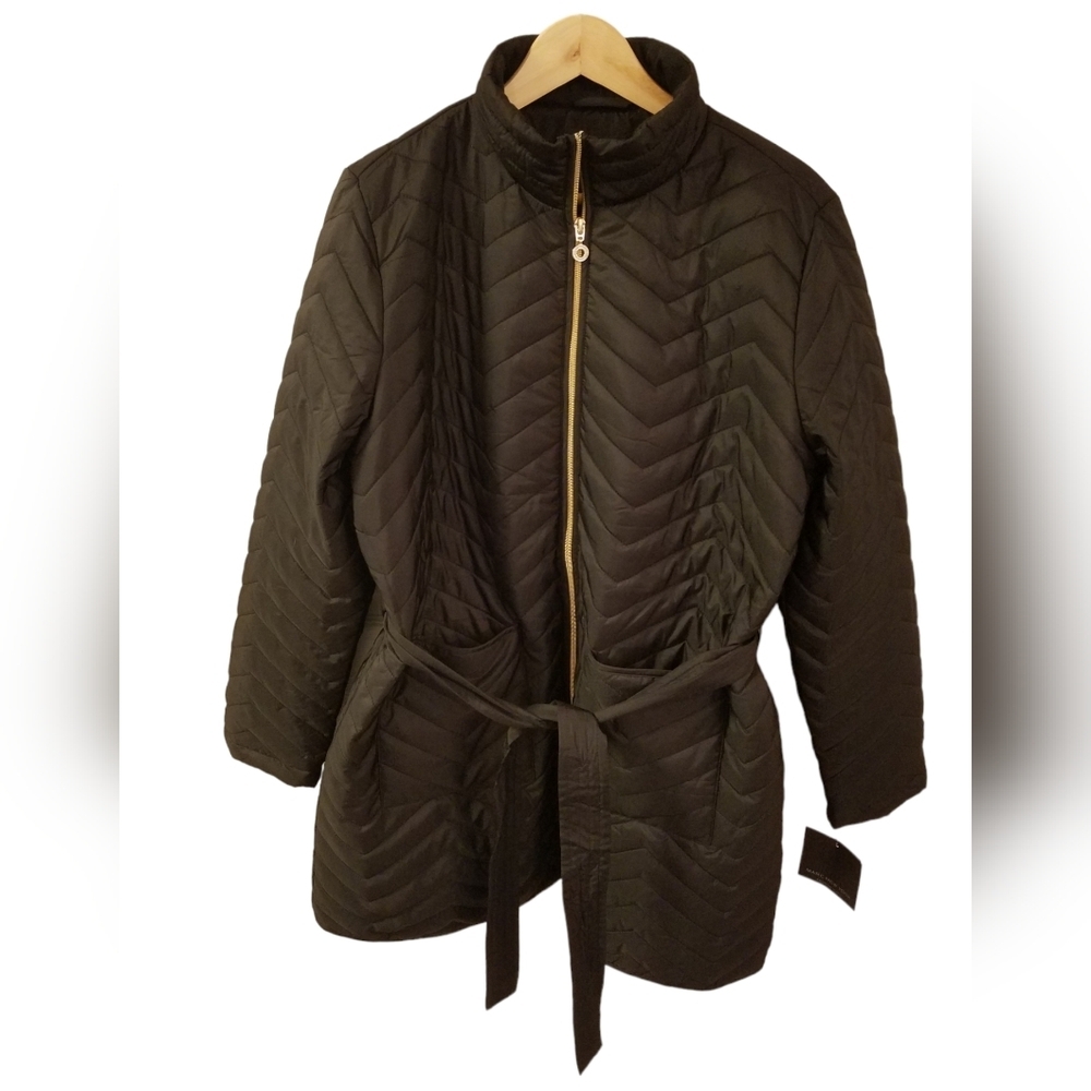NWT Marc New York Andrew Marc Women's Quilted Lightweight Jacket Size XL Black